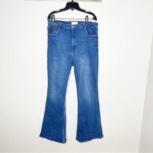 Bershka Denim Medium Wash Flare Jeans Size 12